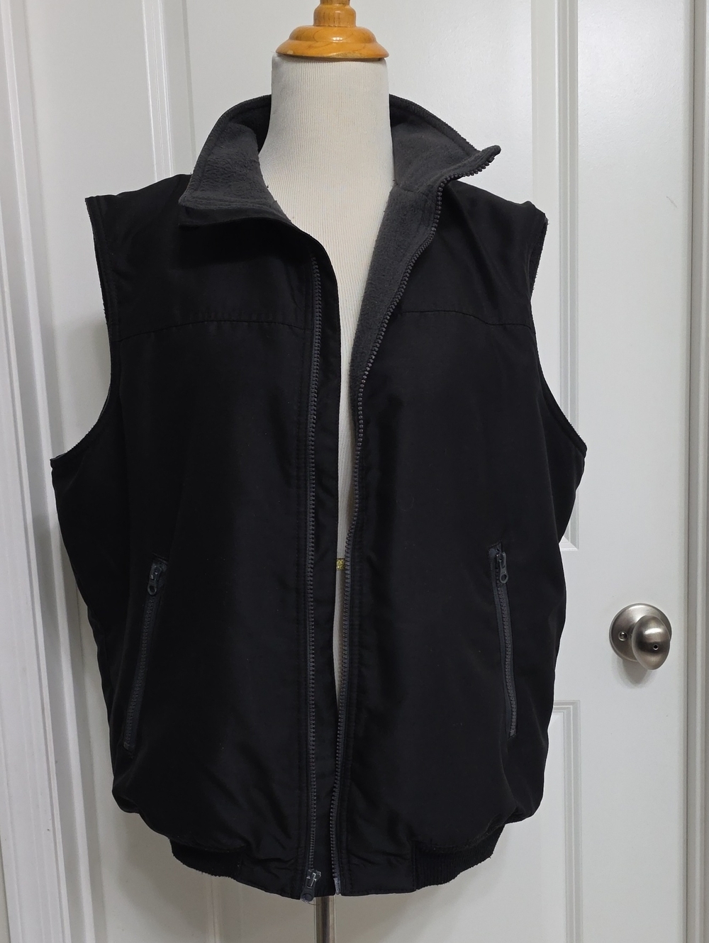 Chaps Gray Fleece-Lined Vest